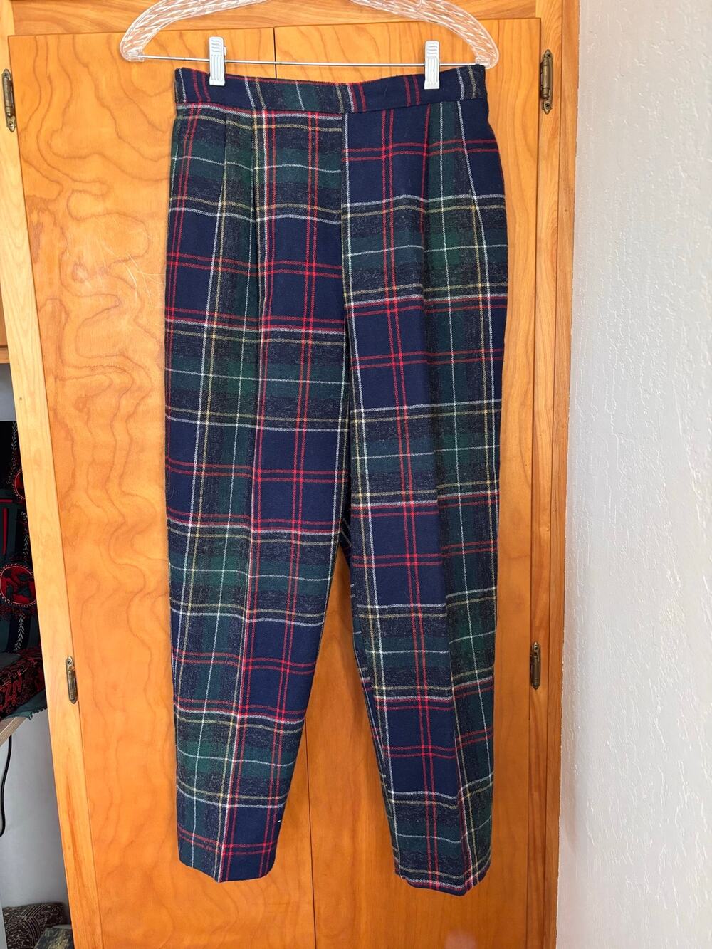 Wool/ Acrylic blend tartan trousers